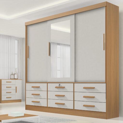 GUARDA-ROUPA MERIDIAN 3 PORTAS – D’DORO MÓVEIS