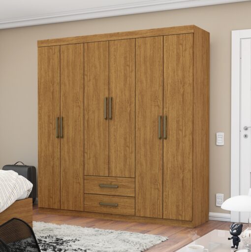 GUARDA-ROUPA ARIES 6 PORTAS 2 GAVETAS – CARIOCA MÓVEIS