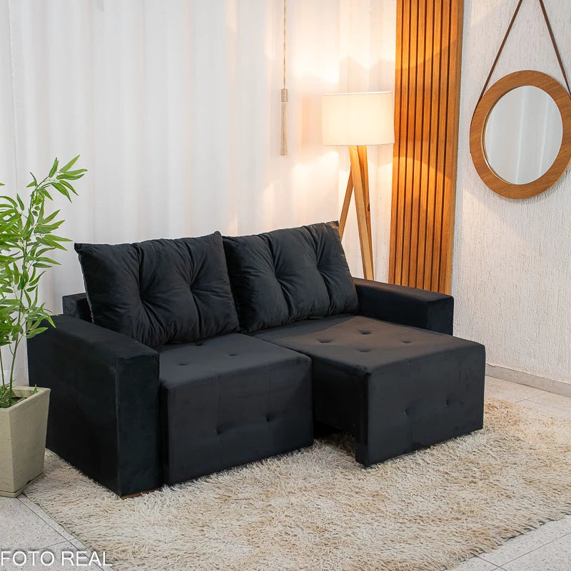 SOFÁ RETRÁTIL HAVAI 1,80 M VELUDINHO