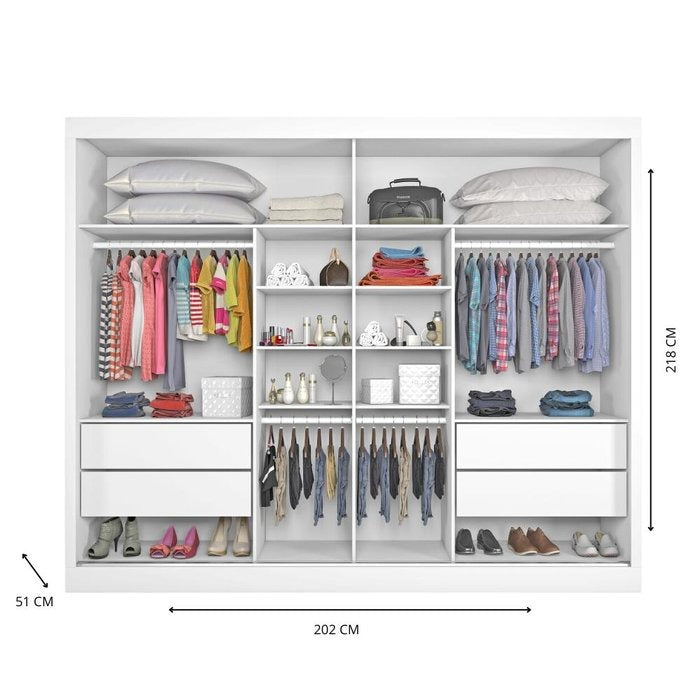 GUARDA-ROUPA 2 PORTAS VERONA 2,02 M – MÓVEIS EUROPA