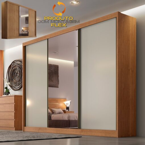 GUARDA-ROUPA SOLLO PLUS (1 PORTA ESPELHADA) 2,736 – NOVO HORIZONTE