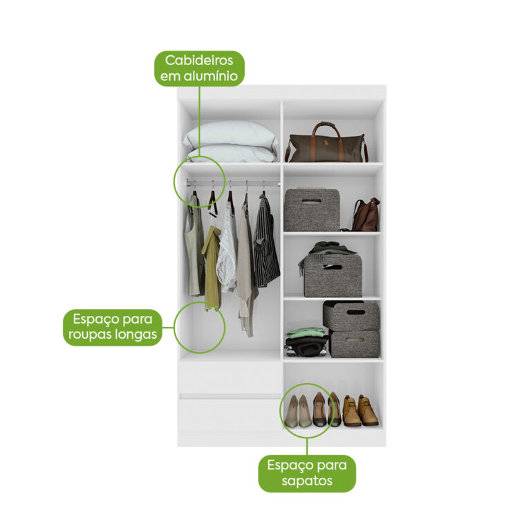 GUARDA-ROUPA 4 PORTAS ZEUS 1,19 M – LOPAS