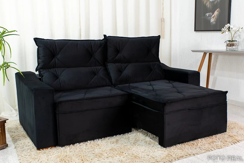 Sofá Retrátil e Reclinável Moscou Veludo 2.00m