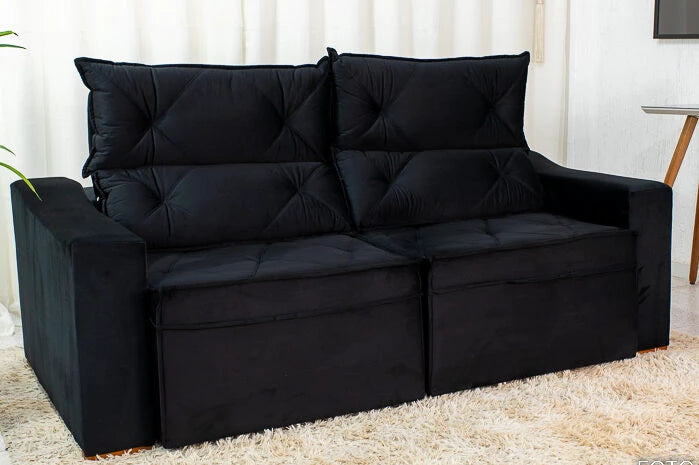 Sofá Retrátil e Reclinável Moscou Veludo 2.00m