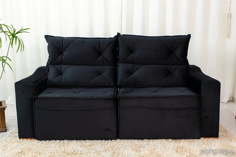 Sofá Retrátil e Reclinável Moscou Veludo 2.00m