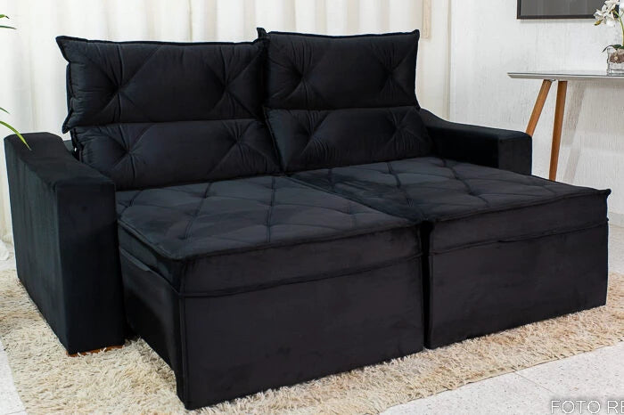 Sofá Retrátil e Reclinável Moscou Veludo 2.00m