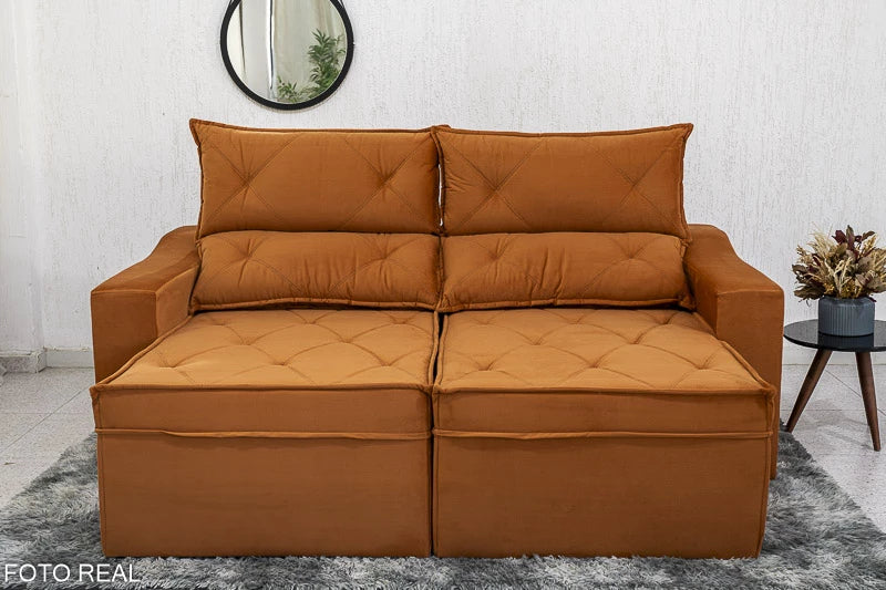 Sofá Retrátil e Reclinável Moscou Veludo 2.00m