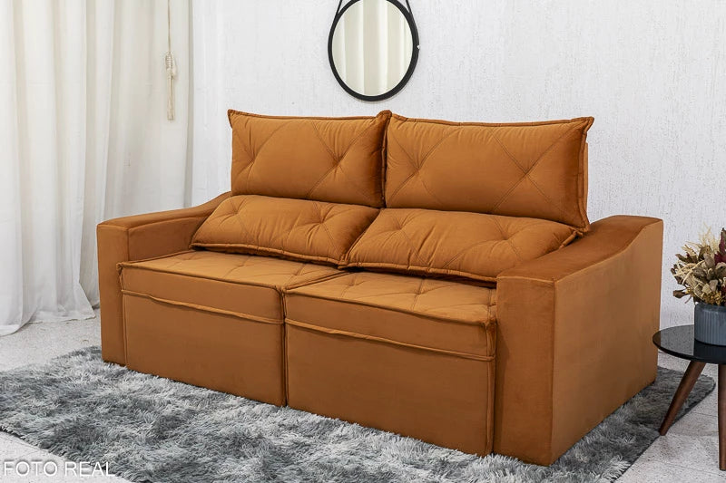 Sofá Retrátil e Reclinável Moscou Veludo 2.00m