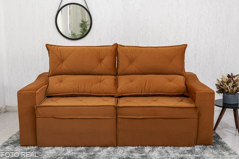 Sofá Retrátil e Reclinável Moscou Veludo 2.00m