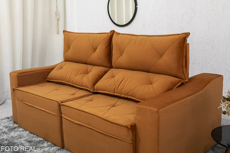 Sofá Retrátil e Reclinável Moscou Veludo 2.00m