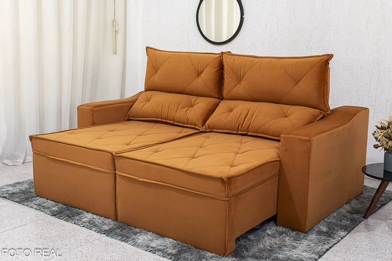 Sofá Retrátil e Reclinável Moscou Veludo 2.00m