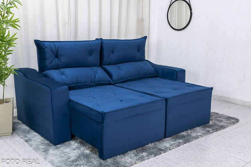 Sofá Retrátil e Reclinável Moscou Veludo 2.00m