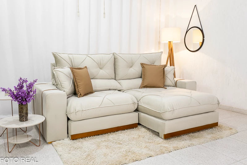 Sofá Retrátil Reclinável Gran Bello 2,50m Veludo – D33 E Molas Ensacadas