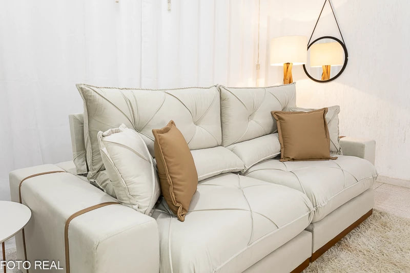 Sofá Retrátil Reclinável Gran Bello 2,50m Veludo – D33 E Molas Ensacadas