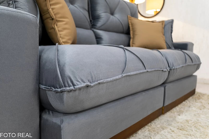 Sofá Retrátil Reclinável Gran Bello 2,50m Veludo – D33 E Molas Ensacadas