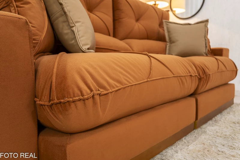 Sofá Retrátil Reclinável Gran Bello 2,50m Veludo – D33 E Molas Ensacadas