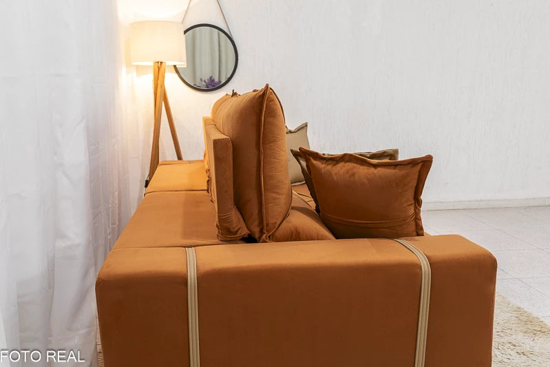 Sofá Retrátil Reclinável Gran Bello 2,50m Veludo – D33 E Molas Ensacadas