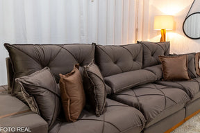 SOFÁ RETRÁTIL RECLINÁVEL GRAN BELLO 3.20M VELUDO - MOLAS ENSACADAS