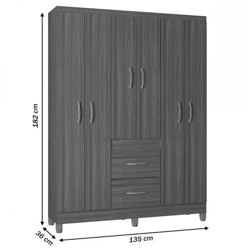 GUARDA - ROUPA 6 PORTAS MILÃO 1,35  – POQUEMA