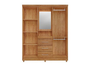 GUARDA-ROUPA CAPELINHA LYON 4 PORTAS COM ESPELHO