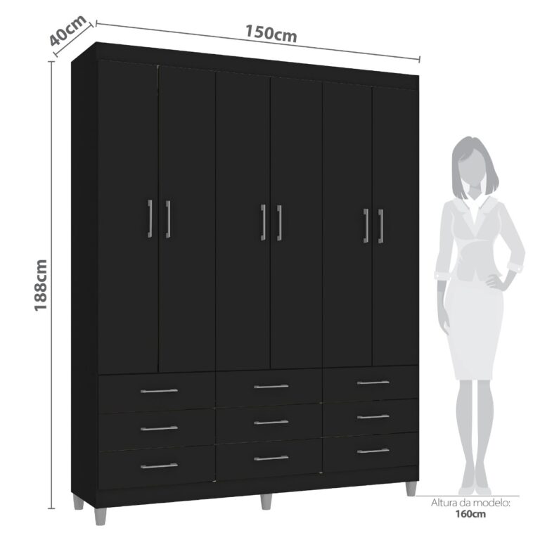 GUARDA-ROUPA 6 PORTAS PARATY 3690 1,50  – FELLICCI