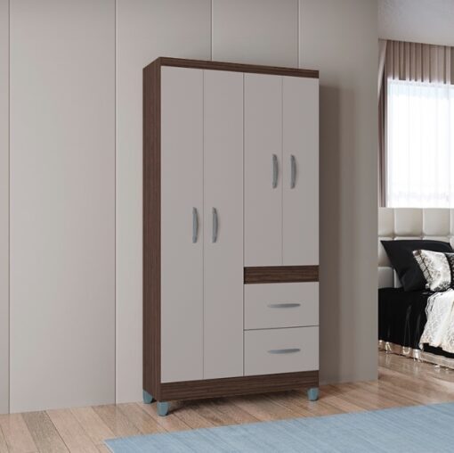 GUARDA-ROUPA 4 PORTAS MILÃO 0,91  – POQUEMA
