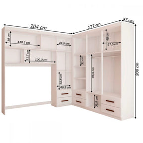 MODULADO 4 PORTAS + GUARDA-ROUPA 6 PORTAS HÉRCULES (SEM ESPELHO) – CARIOCA MÓVEIS