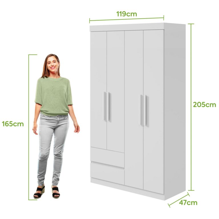 GUARDA-ROUPA 4 PORTAS ZEUS 1,19 M – LOPAS