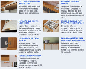 COZINHA COMPLETA 5PÇS NÁPOLES COM FORNO - ITATIAIA