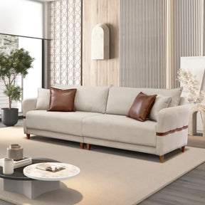 SOFÁ LIVING EM LINHO 245 CM 4 LUGARES – LUFER
