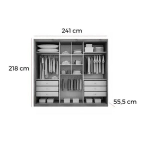 GUARDA ROUPA PARADIZZO CASAL COM ESPELHO 3 PORTAS 6 GAVETAS NOVO HORIZONTE