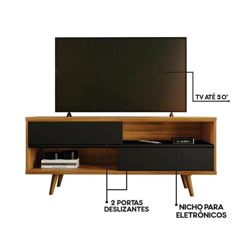 RACK BANCADA NT 1180 TV ATÉ 50 POLEGADAS LARG. 1.35M - NOTÁVEL