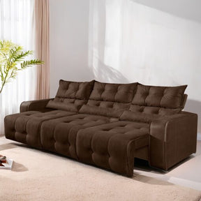 SOFÁ RETRÁTIL E RECLINÁVEL PREMIER/MINAS 2,50 M VELUDO – DECORAR ESTOFADOS