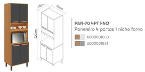 COZINHA COMPLETA 5PÇS NÁPOLES COM FORNO - ITATIAIA