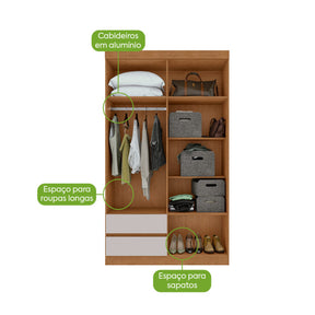 GUARDA-ROUPA 4 PORTAS ZEUS 1,19 M – LOPAS