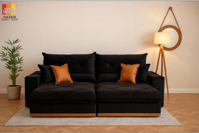 SOFÁ GRAN BELLO PLUS 2,50 M RETRÁTIL E RECLINÁVEL COM MOLAS ENSACADAS E 04 ALMOFADAS DECORATIVAS