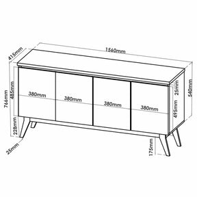 BUFFET LUIZE 4P C/ESPELHO - 1,56M - VIERO