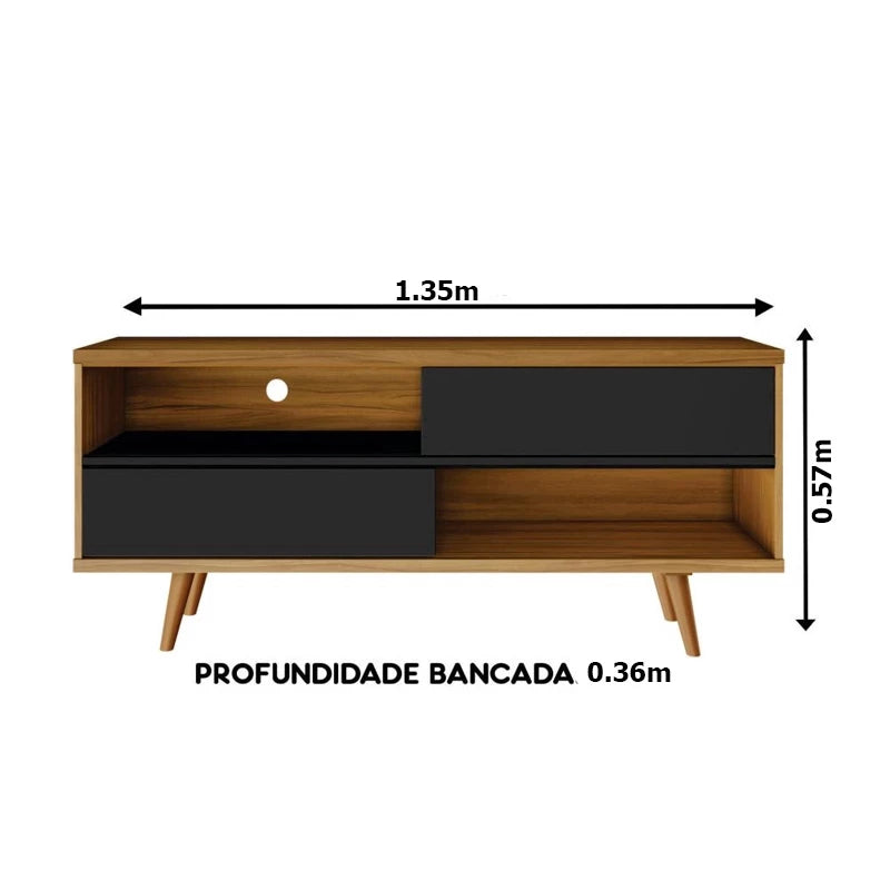 RACK BANCADA NT 1180 TV ATÉ 50 POLEGADAS LARG. 1.35M - NOTÁVEL