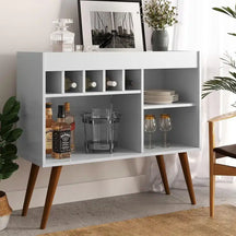 APARADOR BAR ADEGA NEW ODIN COM PÉS PALITO RETRÔ – 93CM – EJ MÓVEIS