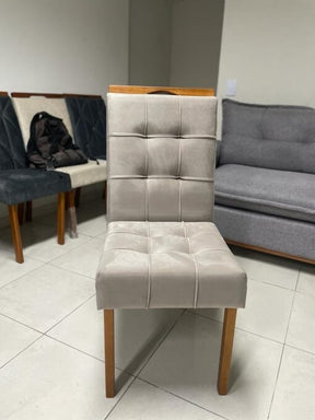 MESA ISIS 1,80m FREIJÓ COM 6 CADEIRAS SOPHIA VELUDO  – LEIFER + WM DECOR