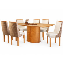 MESA DE JANTAR MONTREAL 180X90CM EM LINHO SEM VIDRO E 6 CADEIRAS MONTREAL – CEL MÓVEIS