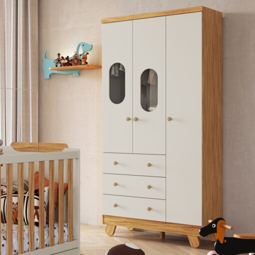 GUARDA-ROUPA 3 PORTAS PINGO  – PEROBA MÓVEIS