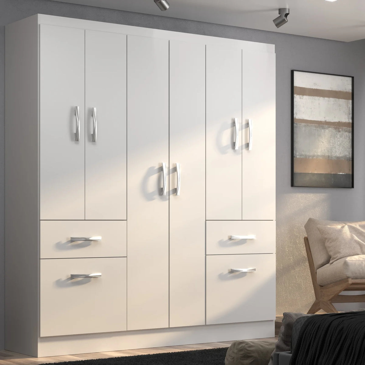 GUARDA-ROUPA NEW HÉRCULES CASAL 8 PORTAS 2 GAVETAS