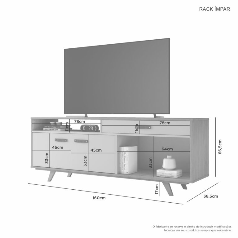 RACK ATÉ 65″ ÍMPAR – JCM MOVELARIA