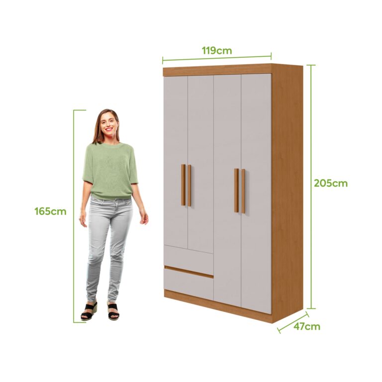 GUARDA-ROUPA 4 PORTAS ZEUS 1,19 M – LOPAS
