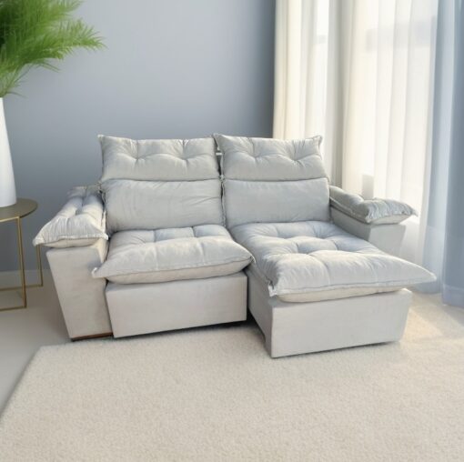 SOFÁ RETRÁTIL E RECLINÁVEL IMPERIAL 2,00 M VELUDO – IMPERIAL DECOR