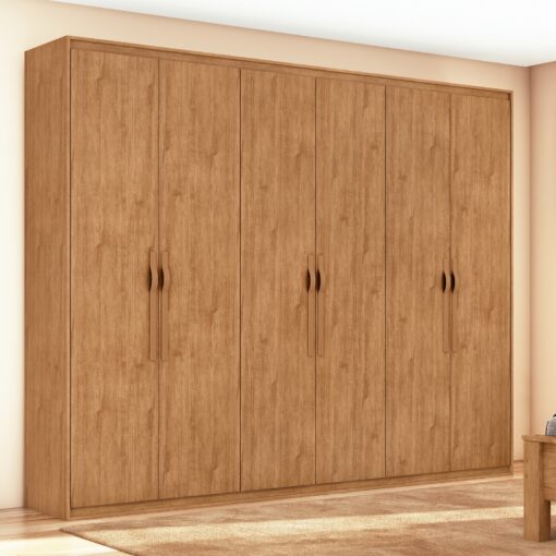 GUARDA-ROUPA 6 PORTAS SUAVITÁ 2,70 M AMÊNDOA CLEAN – LOPAS