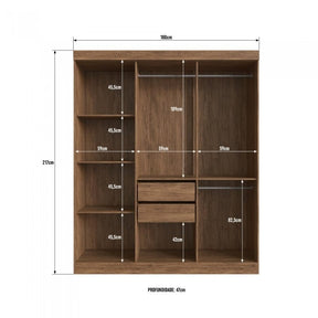 GUARDA-ROUPA 6 PORTAS REFLECTA SAN DIEGO 26900 1,80 M  – DORIPEL