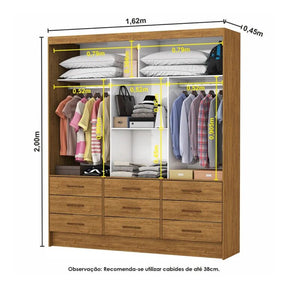 GUARDA-ROUPA 3 PORTAS SEVILHA (SEM ESPELHO) 1,62 M  – CARIOCA MÓVEIS