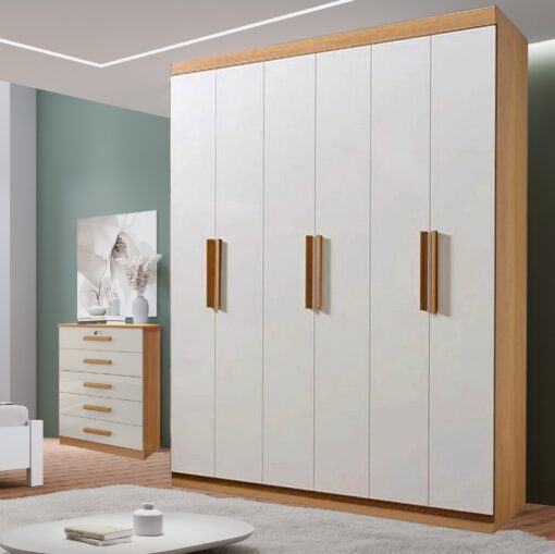 GUARDA-ROUPA 6 PORTAS COLIBRI + CÔMODA IPANEMA  – D’DORO MÓVEIS